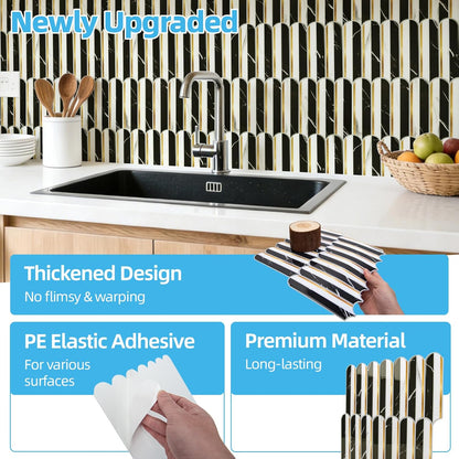 Art3d 12 x 12 Inch Heavy-Duty Peel and Stick Backsplash, Self-adhesive Wall Tiles for Kitchen Bathroom Decor, 10-Pack Dark Green