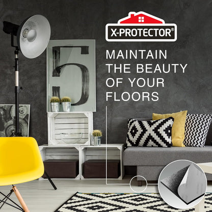 X-Protector Premium Felt Furniture Pads - 20 PCS 6 x 1/2" - Black Rectangular Pads with Tenacious Adhesive - Protects Hardwood, Laminate & Tile Floors