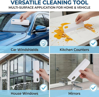 Mini Squeegee for Car, 2 PCS Small Sink Squeegees Soft Rubber Squeegee Multi-Purpose Window Scrubber Cleaning Squeegees Tool for Kitchen Countertops, Car Windshield, Bathroom, White