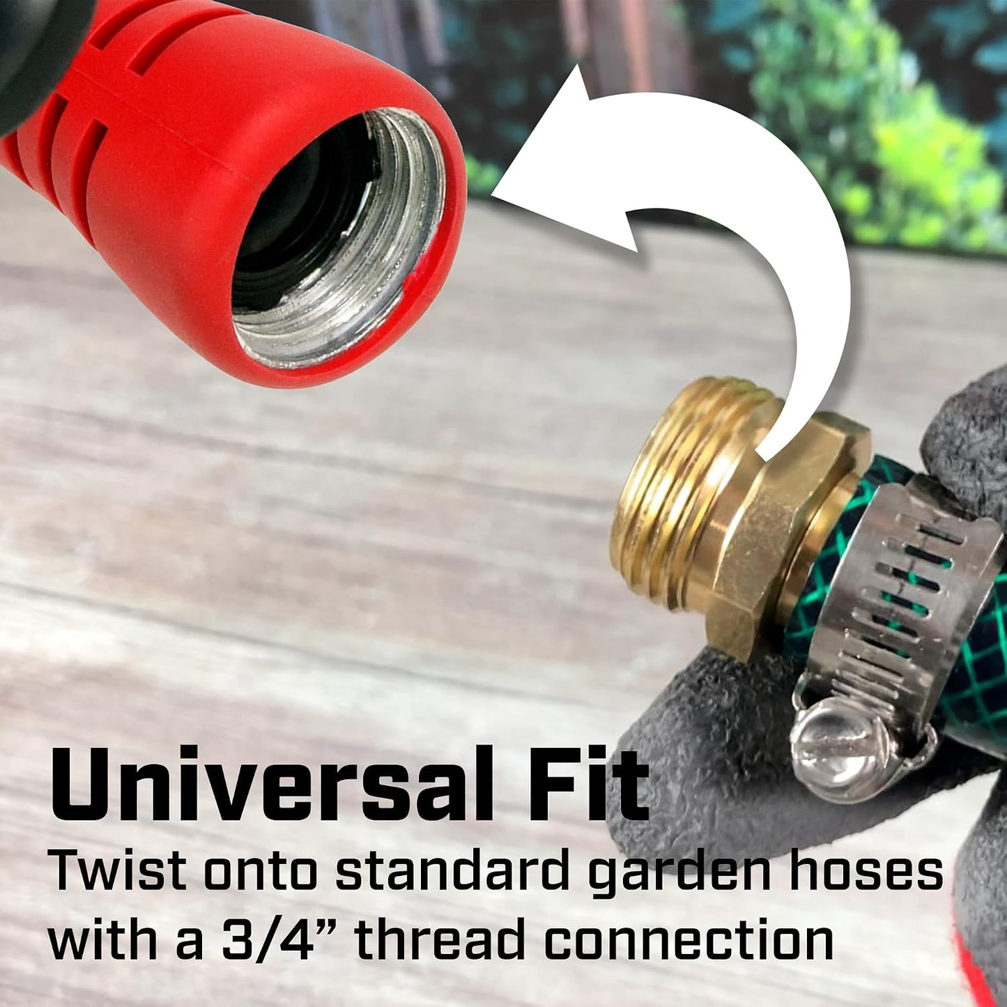 Chapin 4608: Adjustable Cone Tip Garden Hose Spray Nozzle with Rear Trigger Grip, Threaded Connection Fits Standard Garden Hose, for Gardening, Landscaping, Watering and Outdoor Jobs, Red/Black