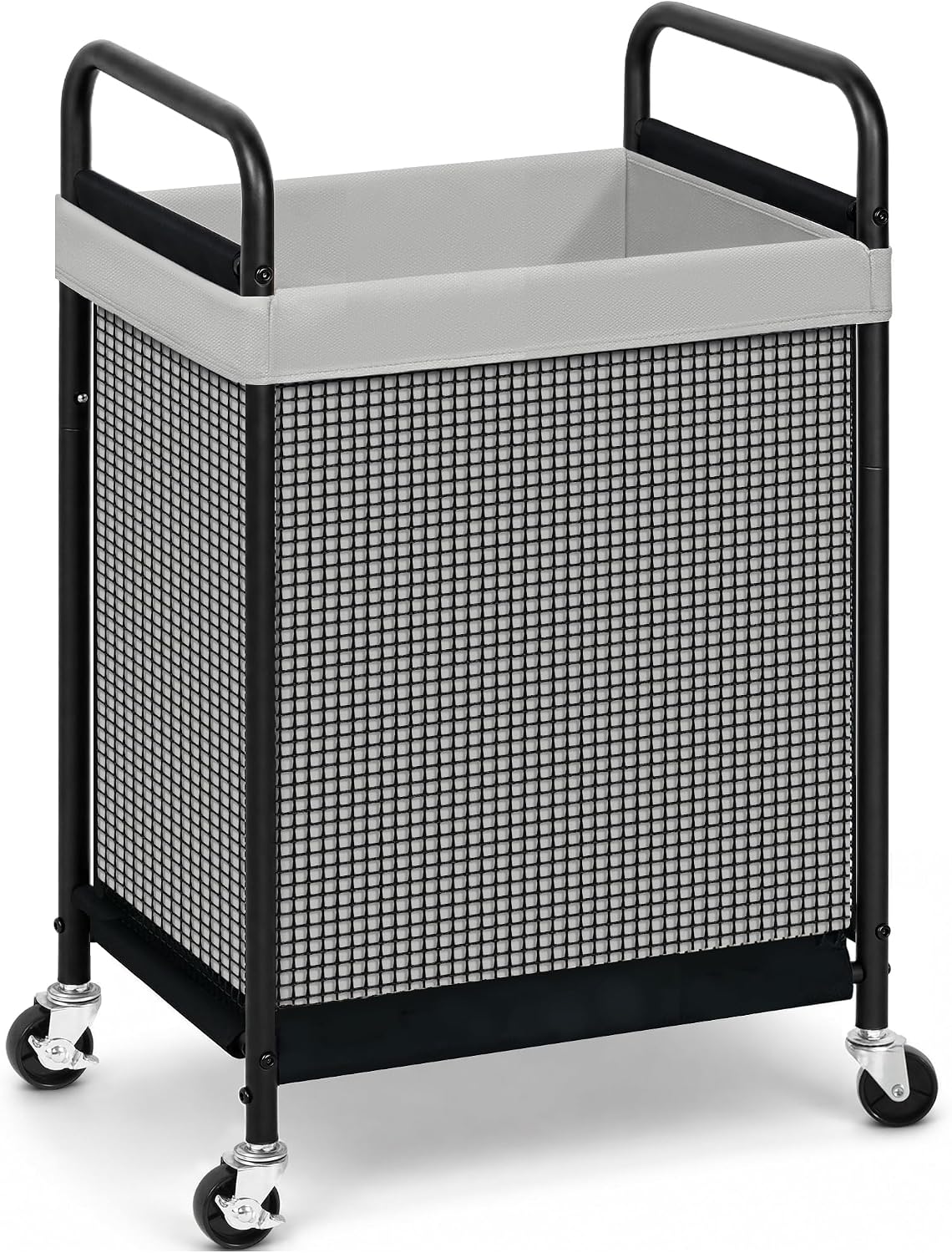 STORAGE MANIAC Rolling Laundry Hamper with Wheels 3-Section Laundry Sorter Rolling Laundrys Basket on Wheels with Removable Bag Clothes Hamper Laundrys Organizer Cart Bathroom Bedroom 120L Beige