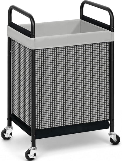 STORAGE MANIAC Rolling Laundry Hamper with Wheels 3-Section Laundry Sorter Rolling Laundrys Basket on Wheels with Removable Bag Clothes Hamper Laundrys Organizer Cart Bathroom Bedroom 120L Beige