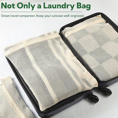 20-Piece Large Cotton Mesh Laundry Bags Set with Zipper, Delicates Wash Bags for Bras, Underwear, Socks, Shoe Wash Bag, Breathable Garment Bag for Washing Machine & Storage, Laundry Room Organization