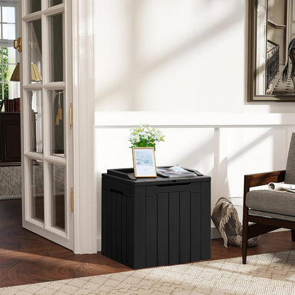 Greesum 31 Gallon Resin Deck Box All Weather Outdoor Storage Boxes for Patio Furniture Set,Outdoor Toys,Garden Tools,Black