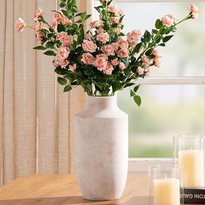 Ceramic Vase Set of 3, Modern Decorative Vases for Home Decor, Small Flower Pottery Vase Sets, Boho Farmhouse Rustic Vases for Living Room, Kitchen, Bedroom, Bathroom, Shelf, Table