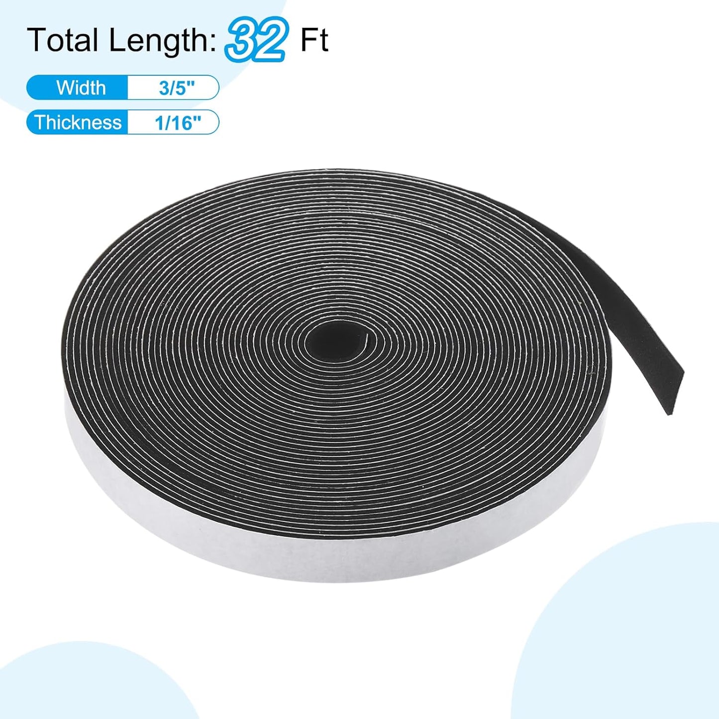 PATIKIL Weather Stripping Door Seal Strip, 3/8 Inch x 1/4 Inch x 32 Ft Self Adhesive Soundproof High Density Foam Tape Insulation for Door Window Air Conditioning, White - Colors B