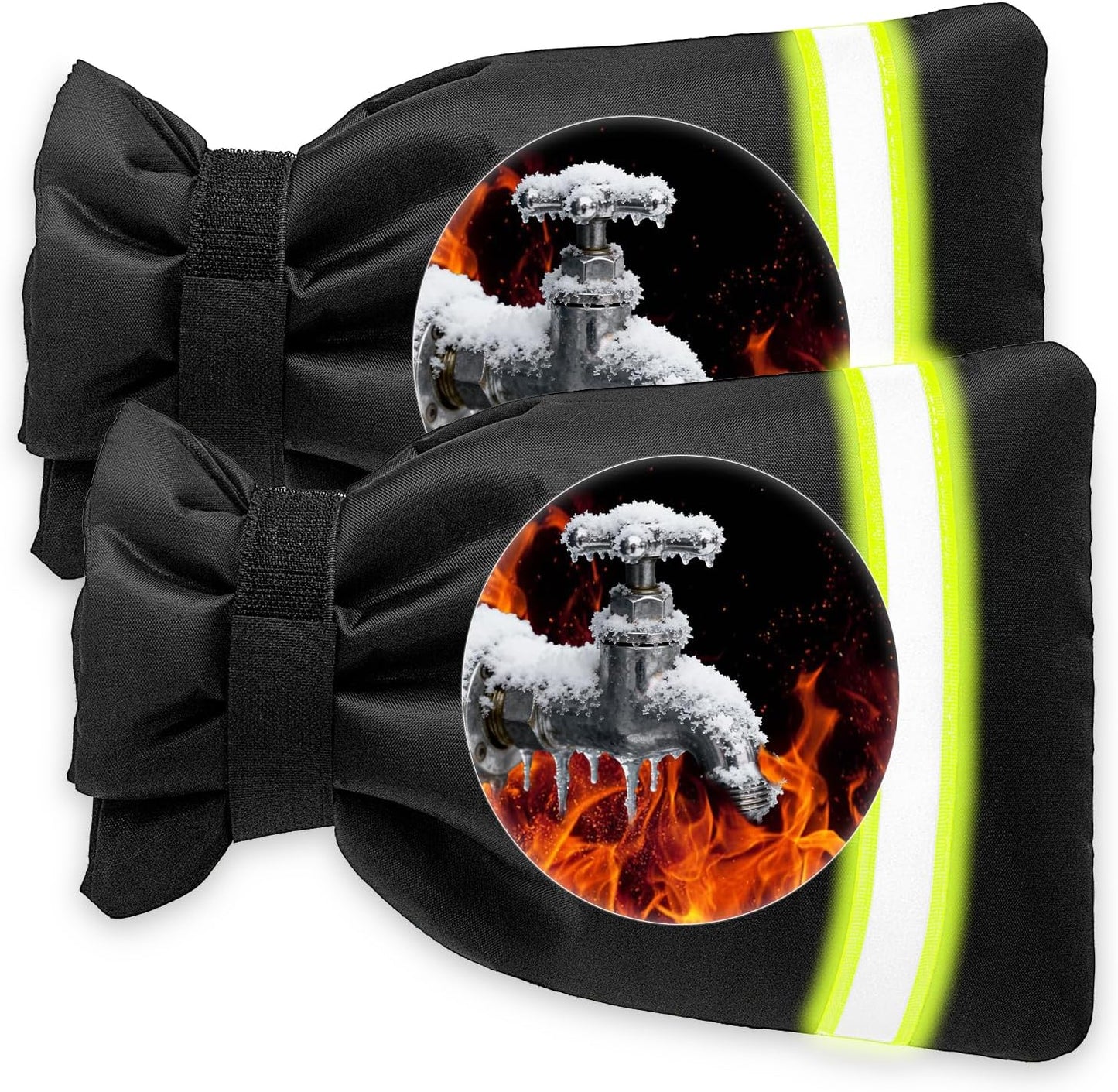 Outdoor Faucet Covers for Winter Freeze Protection 2Pack, 5.9" W x 8.25" H Heavy Duty Waterproof Insulated Spigot Covers for Outside Taps & Hose Bibs, Frost Proof, Easy Install (Black)