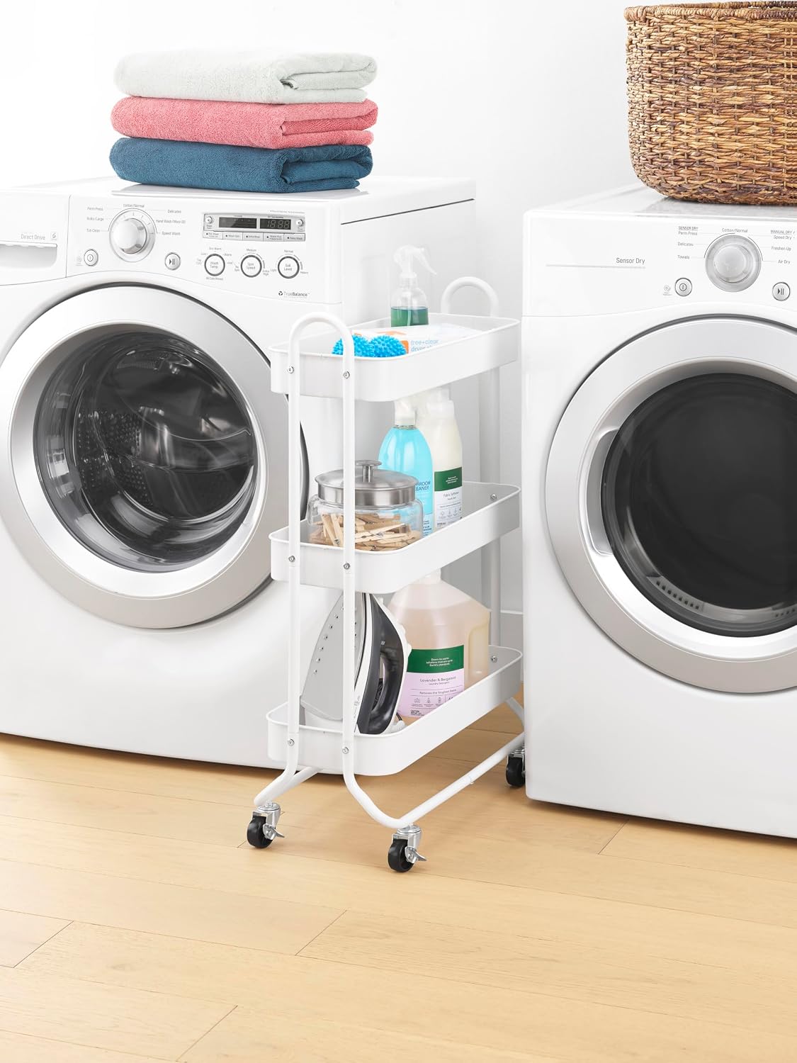 Whitmor 3 Tier Rolling Laundry Cart 8.50x26.0x31.0