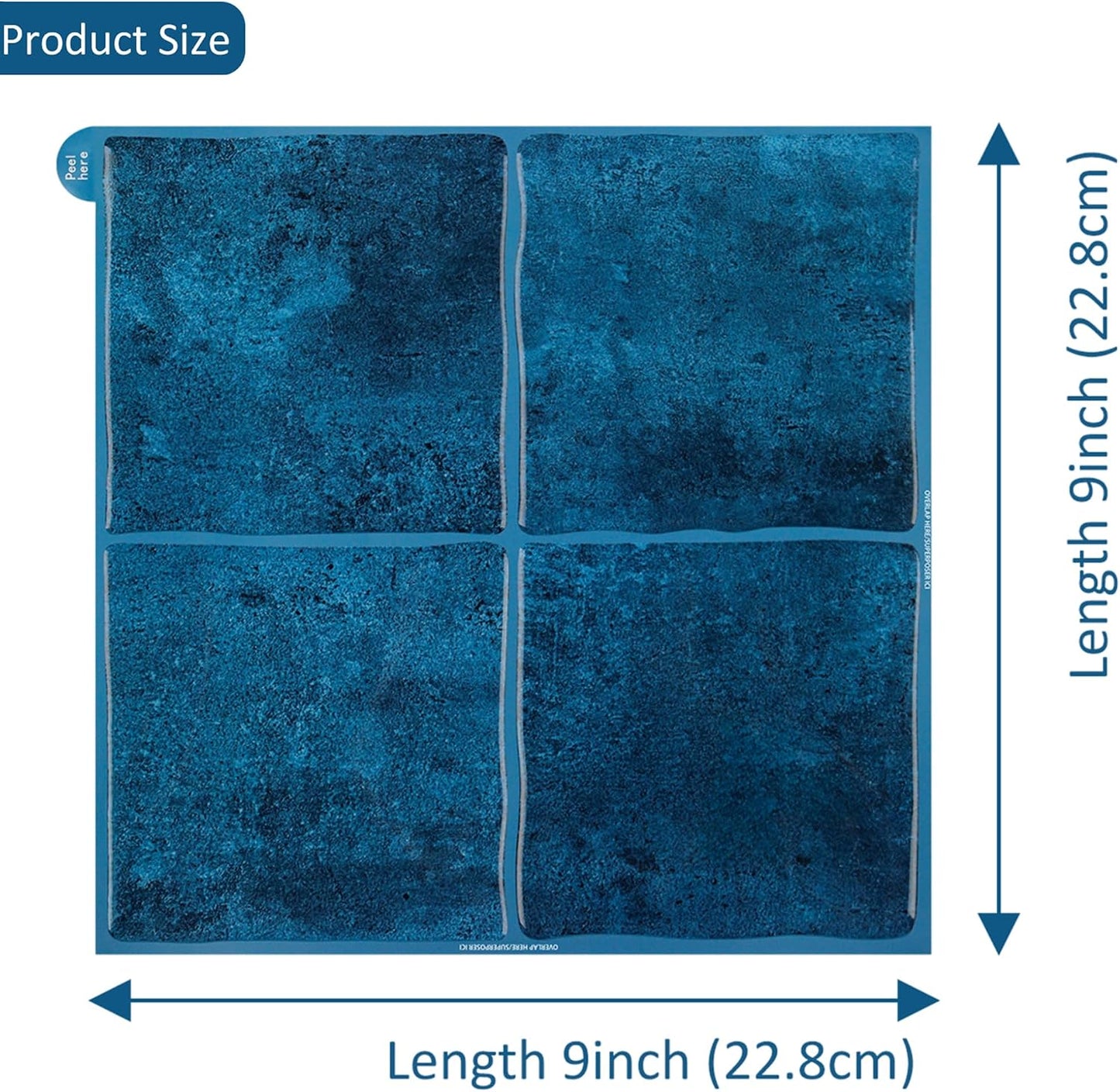 White Peel and Stick Backsplash Tiles for Kitchen, 10-Pack Self-Adhesive Waterproof Vinyl Bathroom Wall Tile(12 * 12 inches)