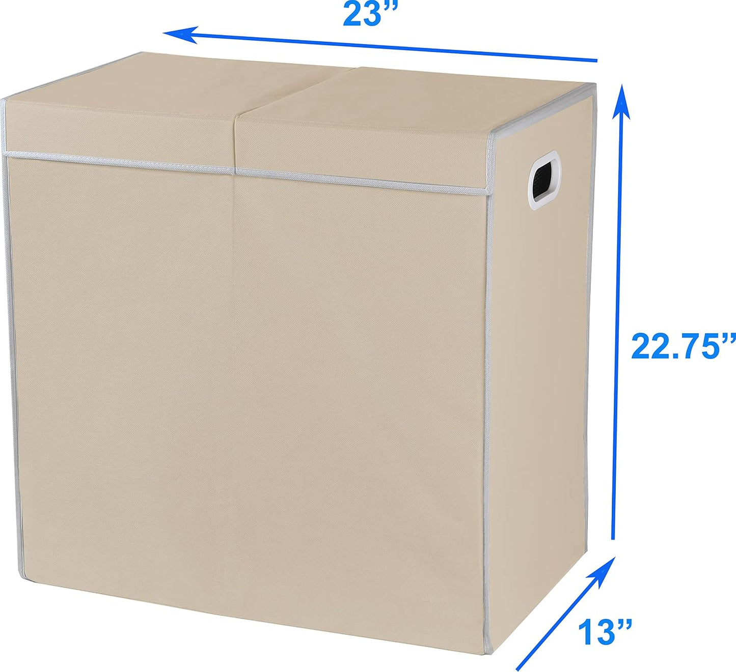 Simple Houseware Double Laundry Hamper with Lid and Removable Bags, Black