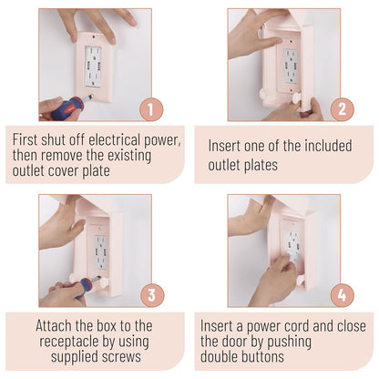 Bates Baby Safety Outlet Cover Box - Plug Covers for Electrical Outlets, Child Proof Outlet Cover, Socket Covers for Outlets