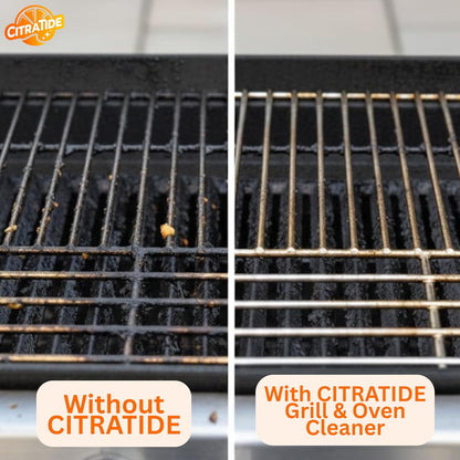 Grill & Oven Cleaner Spray – Heavy Duty Plant-Based Citrus Degreaser Cleans and Degreases BBQ Cooking Grates and Racks, Pellet and Electric Smokers– Non-Toxic, USA Made (32 fl oz)