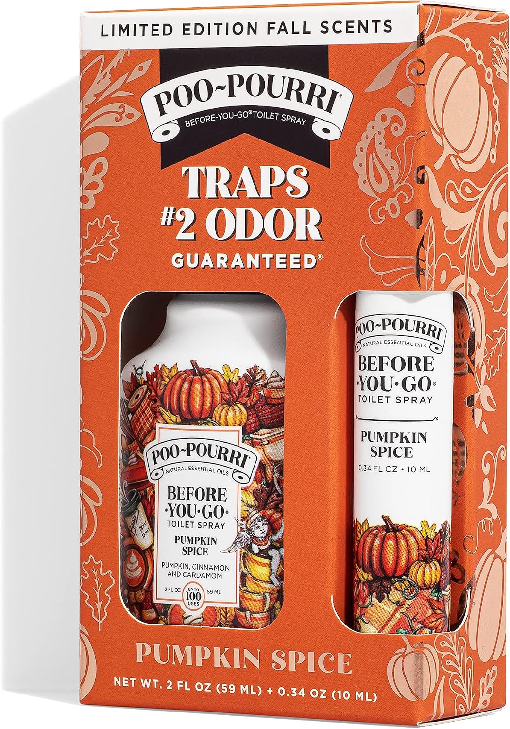 Poo-Pourri Before-You-Go Toilet Spray, Bamboo Rain, 2 Fl Oz, Up to 100 Uses, Bathroom Odor Deodorizer with Essential Oils for Home or Work, Travel Essentials, TSA Approved Size, Bamboo & Fresh Grass