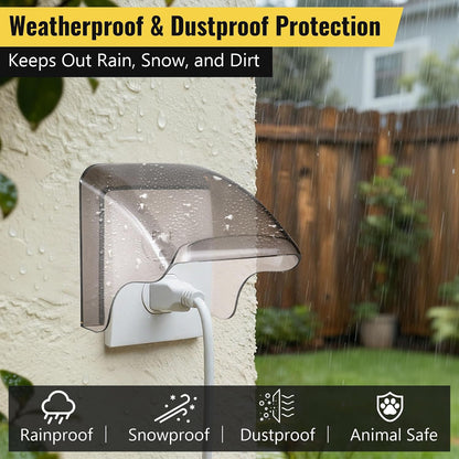 1 Pack Outdoor Waterproof Outlet Cover, Weatherproof Electrical Outlet Cover for Single Gang Duplex Receptacle (NEMA 5-15R), 2.6" x 3.2" Outside Socket Plug Protector (Gray)