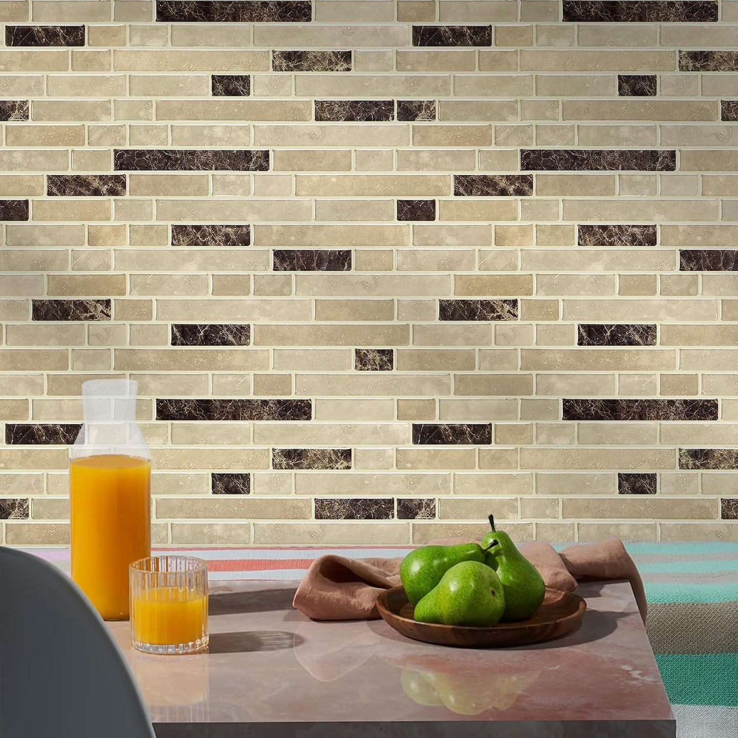 STICKGOO Peel and Stick Backsplash - 10 Sheets of 12”×12” - 3D Self Adhesive Peel and Stick Tile Backsplash for Kitchen & Bathroom