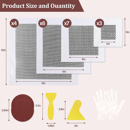 25 Pack Drywall Repair Kit – 4/6/8/10 Inch Drywall Repair Patch with Scrapers, Sandpapers, and Gloves – Perfect for Repairing Holes and Cracks in Walls