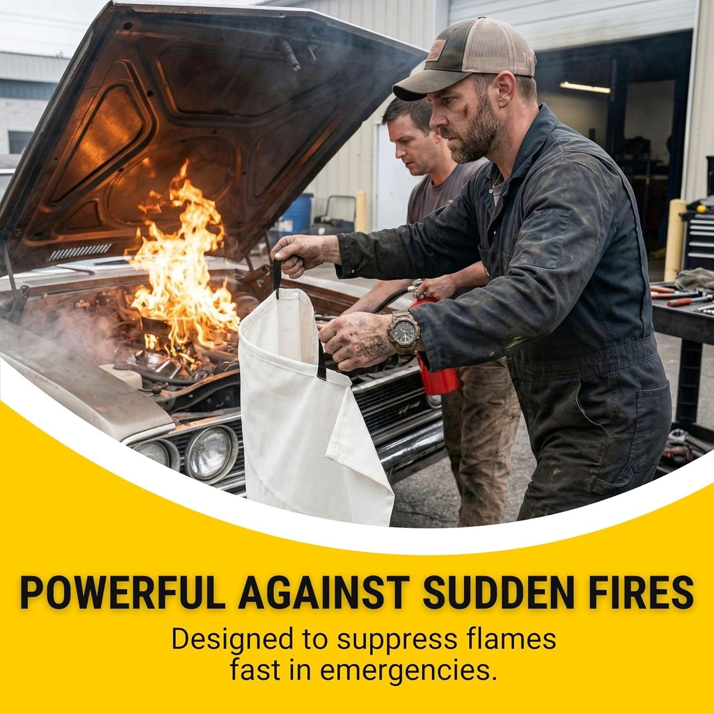 Performore 3-Pack Fire Blankets 40" x 40" Emergency Flame-Resistant Fire Suppression Blankets for Home, Kitchen, Grill, Car & Office Fiberglass Fire Safety Blanket for Small Fires