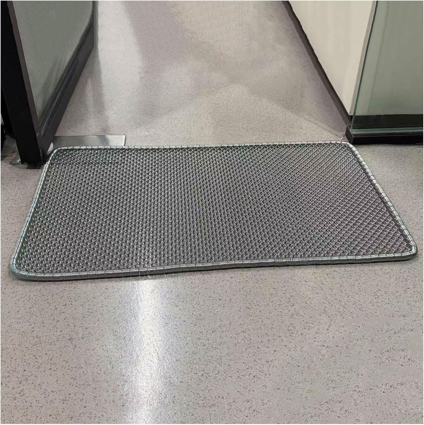 Heavy Duty Outdoor Floor Mat, 31.5" x 16.9" Metal Scraper Door Mats, All Weather Stainless Steel Mud Mat, Waterproof Entrance Doormat for Patio Garden Use