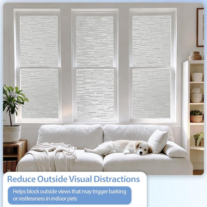 GTJ Frosted Window Privacy Film, Static Cling No Glue Removable Reusable, UV Blocking Glare & Heat Reduction, for Bathroom Glass Door Home Office, 17.5" x 78.7"in