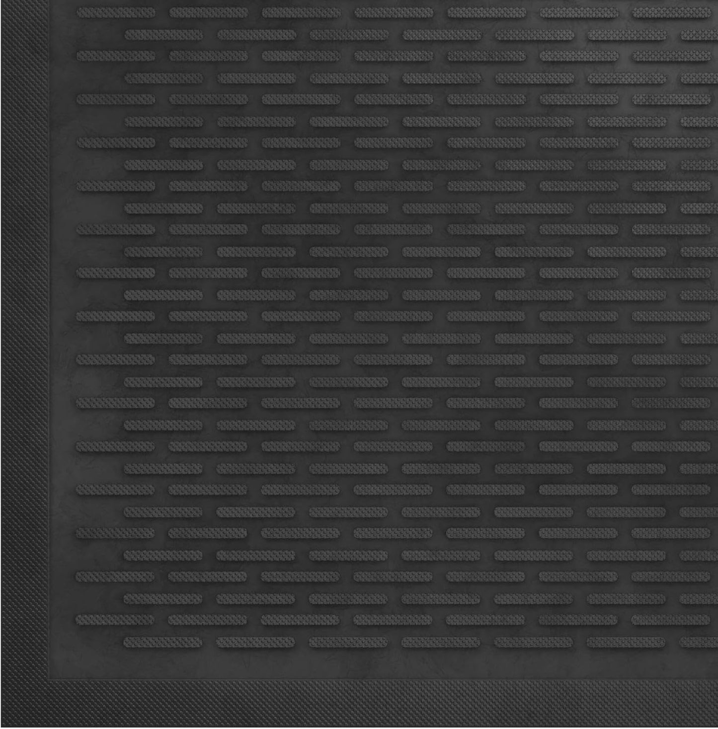 Ottomanson Waterproof Rubber Outdoor Doormat – Heavy-Duty Non-Slip Rubber Floor Mat with Ridge Scraper Pattern, All-Weather Front Door Entry Mat for Mud & Dirt Control – 18" x 30", Black