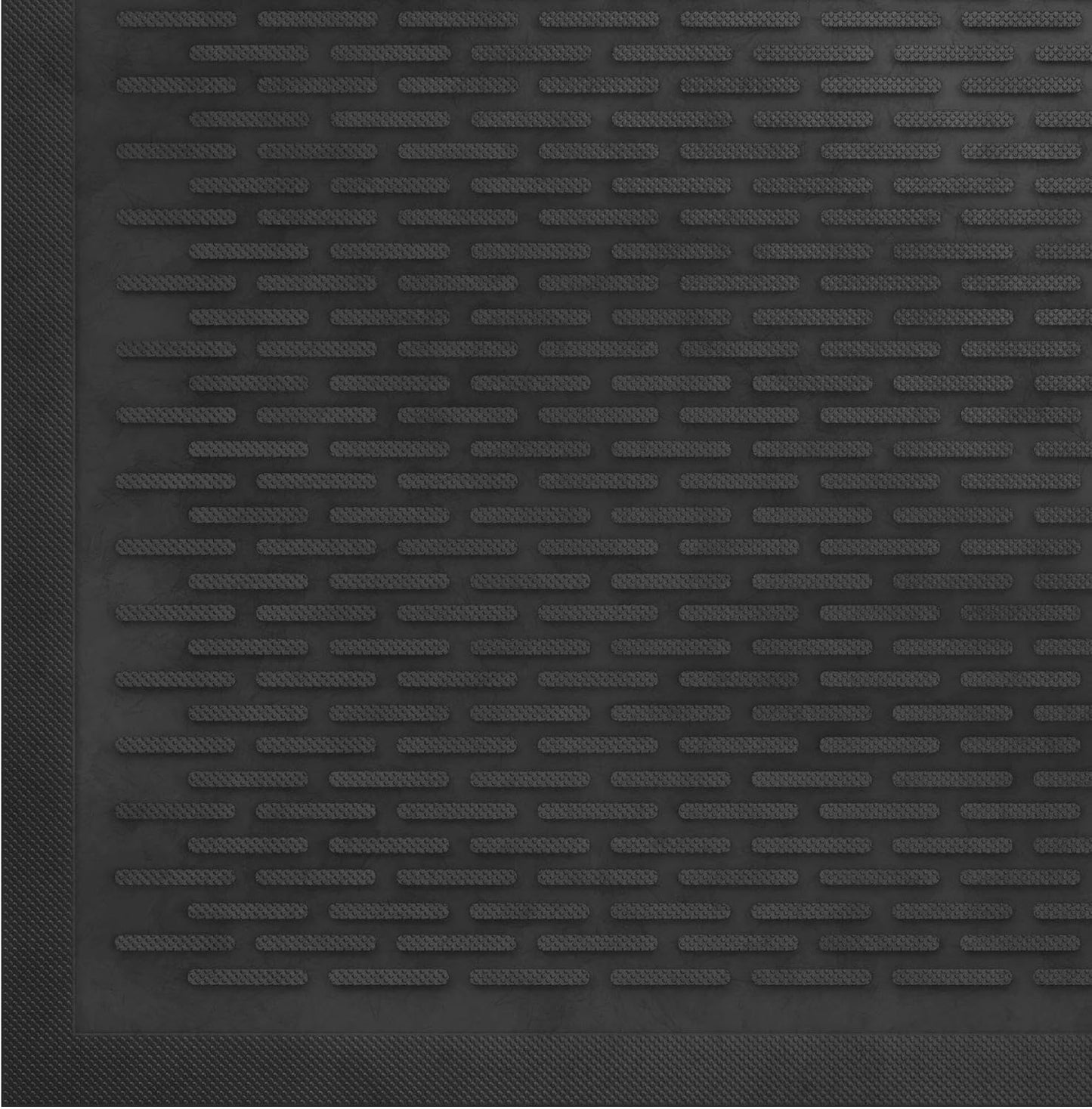 Ottomanson Waterproof Rubber Outdoor Doormat – Heavy-Duty Non-Slip Rubber Floor Mat with Ridge Scraper Pattern, All-Weather Front Door Entry Mat for Mud & Dirt Control – 24" x 36", Black