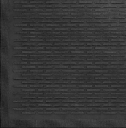 Ottomanson Waterproof Rubber Outdoor Doormat – Heavy-Duty Non-Slip Rubber Floor Mat with Ridge Scraper Pattern, All-Weather Front Door Entry Mat for Mud & Dirt Control – 24" x 36", Black