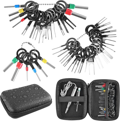 Terminal Pin Removal Tool Kit 82 Pcs Depinning Electrical Connector Pin Extractor Tool Set Wire Terminal Release for Automotive Car Household Devices - Black