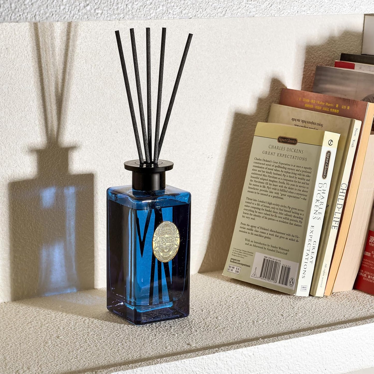 M&SENSE 6.3 oz Large Reed Diffuser Set | Lime+Basil Scent Oil Diffuser with Sticks | Hotel Collection Non-Toxic Home Fragrance |for Bedroom Bathroom Living Room - Colors A