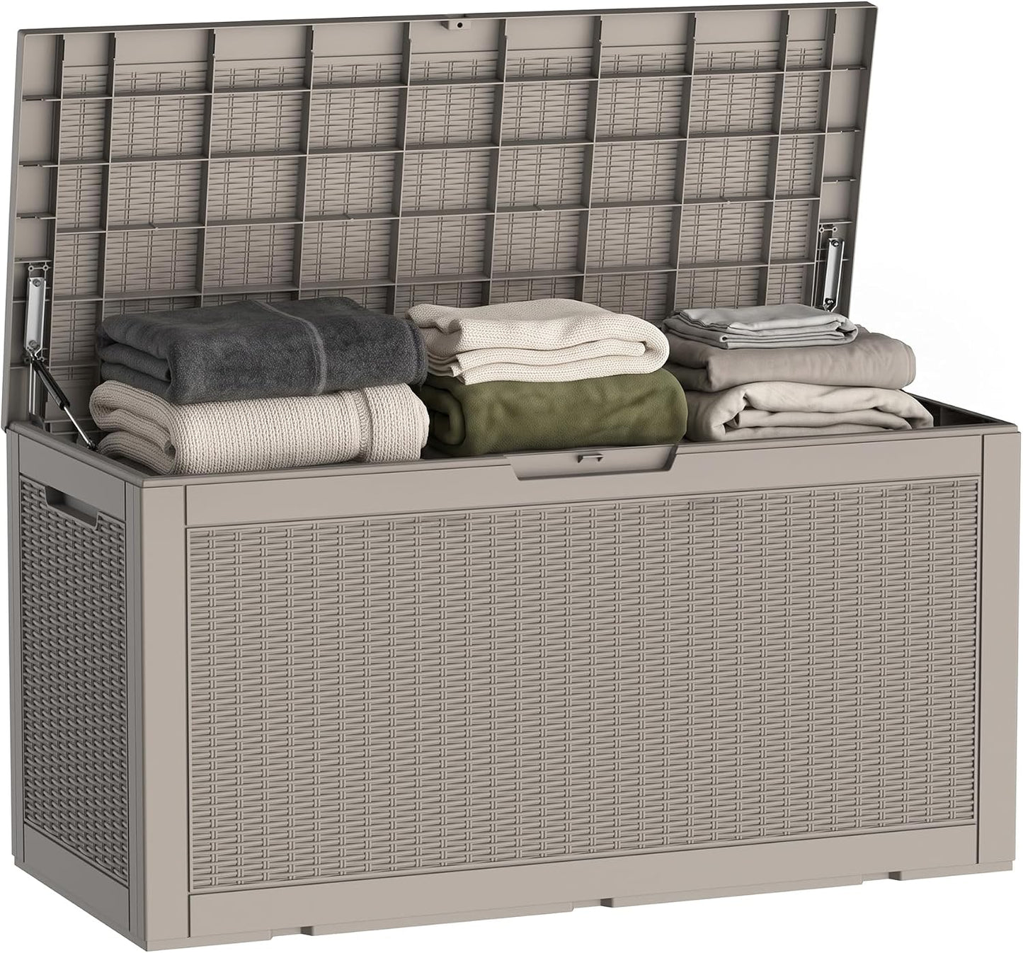 Package Delivery Box, Lockable Resin Outdoor Package, Waterproof Deck Box for Porches, Patios, Indoor & Outdoor Use (70 Gallon, Grey)