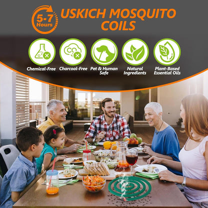 Mosquito Coils Outdoor Patio Fresh Scent,Use Reaches Up to 10 feet, Each Mosquito Coil Burns for 5-7 Hours (Contains 20 coils & 2 Stands)