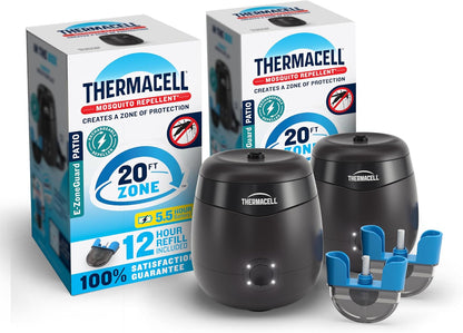 Thermacell E-ZoneGuard Patio Max Rechargeable Mosquito Repeller with 20-Foot Zone of Scientifically Proven Outdoor Protection; 12-Hr Battery; 36-Hr Refill; Bug Spray Alternative; Fast Charging Dock