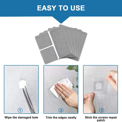 Screen Repair Patch Kit,Taocco Window and Door Screen Repair Kit,Strong Adhesive&Waterproof Fiberglass Covering Wire Mesh Repair for Holes and Tears,18 Patches(1⅞" x 1⅞" x 12pcs)（3⅞" x 1⅞" x 6pcs)