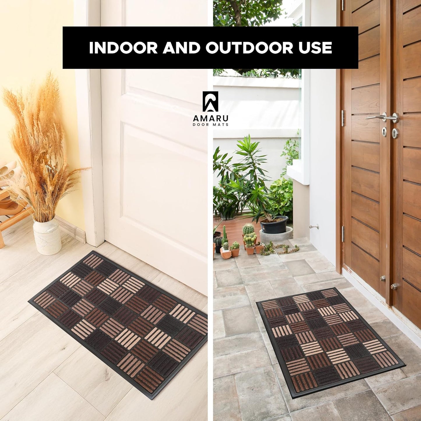 Extra Durable, Superior Absorption, Front Door Mat for Outdoor & Indoor - Welcome Mat for Entryway, Entrance, Patio, Porch - Waterproof, Non-Slip Backing, Coarse Fibers (Scales,17x29)