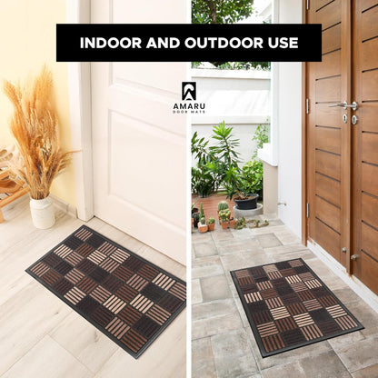 Extra Durable, Superior Absorption, Front Door Mat for Outdoor & Indoor - Welcome Mat for Entryway, Entrance, Patio, Porch - Waterproof, Non-Slip Backing, Coarse Fibers (Scales,17x29)