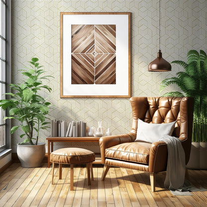 CiCiwind Wallpaper Peel and Stick Modern White and Gold Contact Paper Peel and Stick Geometric Removable Self Adhesive Wall Paper for Bedroom Renter Friendly Papel Tapiz para Pared 15.7"x118"