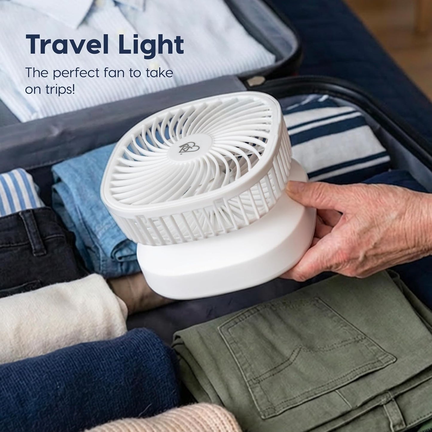 IRIS USA WOOZOO 3.5" Cordless Portable Clip On Fan, USB-C Rechargeable Fan, LED Light, Mosquito Repellent Tray, 360° Tilt, 3 Speeds,Bedside Kitchen Camping Golfing Outdoor Use, Black