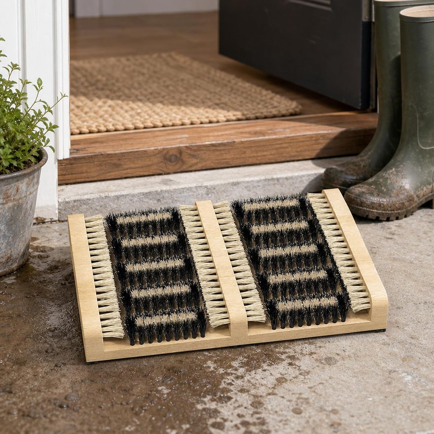 Sole Cleaning Brush: Outdoor Shoe Brush and Mud Scraper Mat for Entryways, Gardens, and Farms. Designed for All-Weather Mud and Snows Removal, Slip Prevention, and Shoe Cleaning