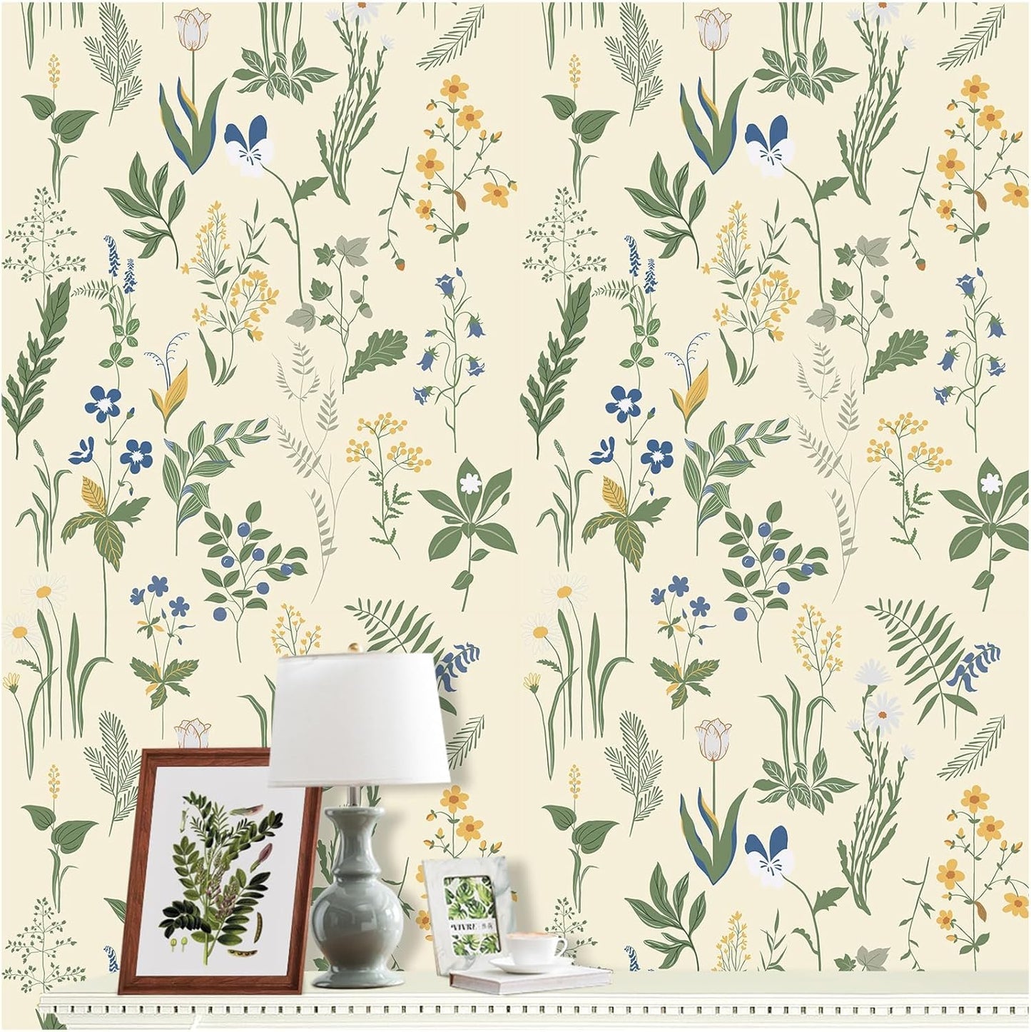 Removable Peel and Stick Wallpaper Boho 17.5 x 118 in Floral for Bedroom Bathroom Easy Peel Off Stick on Wallpaper Contact Paper Renter Friendly Wall Paper