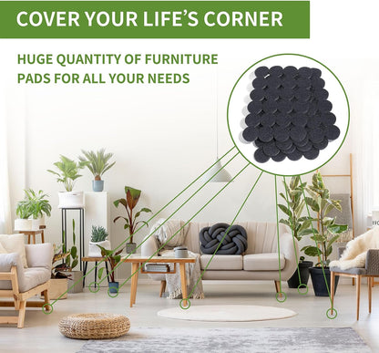 Felt Furniture Pads for Hardwood Floors 48 PCS, Furniture Pads, Floor Protectors for Hardwood Floors, Felt Pads for Furniture, Round, Dark Brown