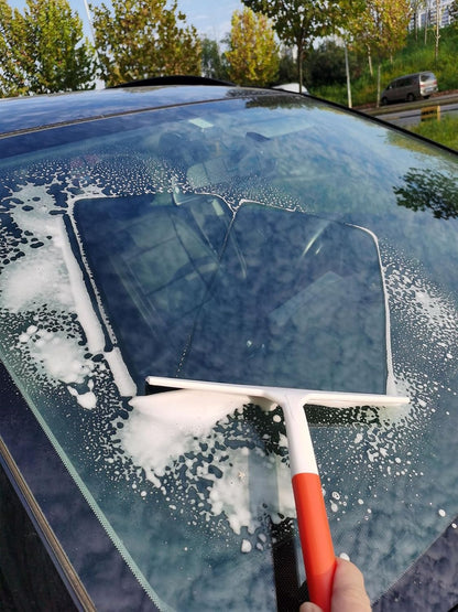 2PCS Shower Squeegee for Glass Doors Silicone Squeegee for Shower Glass | Non-Slip Handle Windshield Scraper Window Cleaner for Glass, Tiles, and Countertops