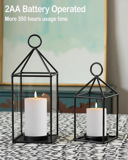 Gmnee 3"x4" White Ribbed Flameless Candles - Remote Control & Timer, Set of 3 Large Real Wax Pillar Flickering Battery LED Candles for Table, Fireplace and Mantel Decor