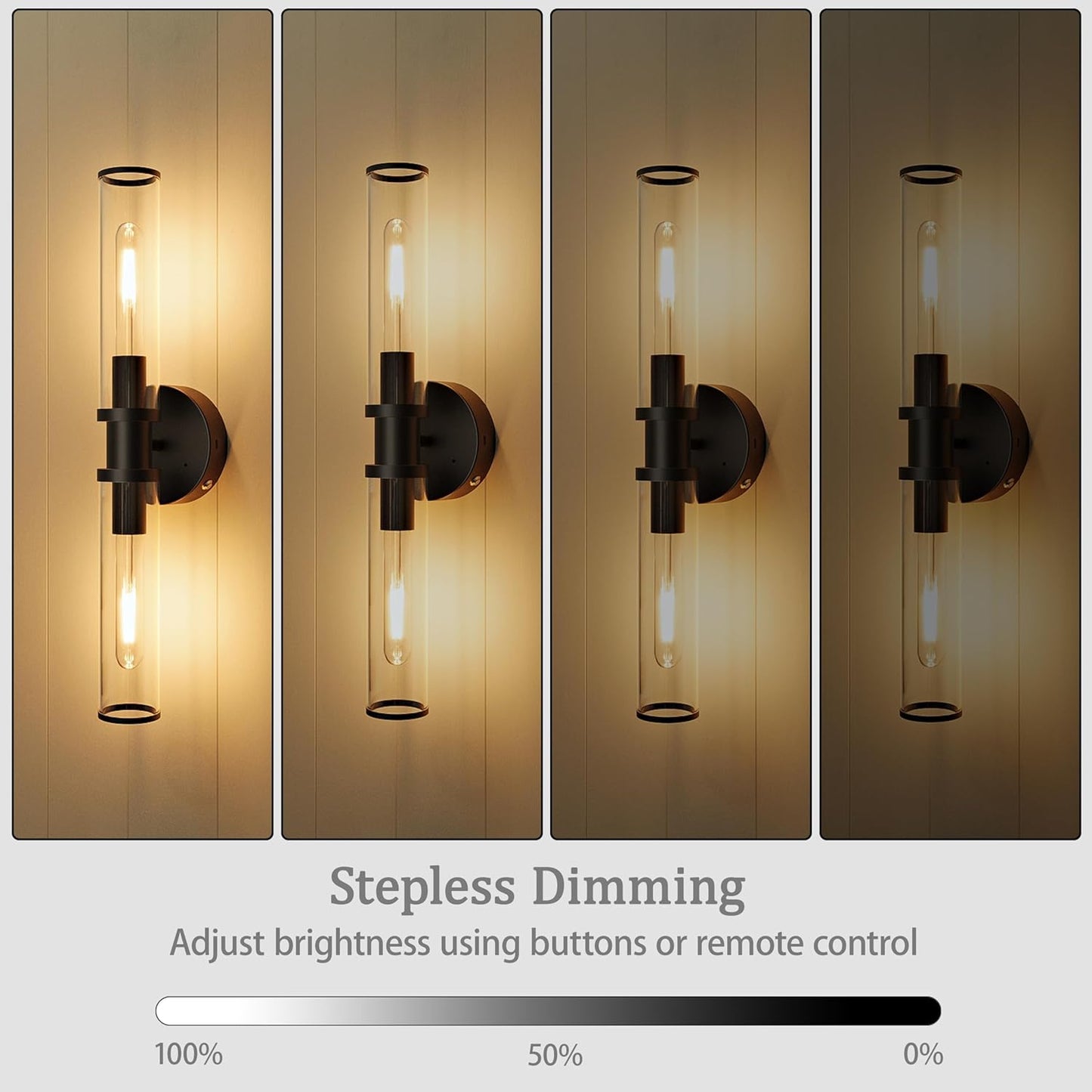 Wireless Wall Sconces with Remote Control, Battery Operated Wall Sconce Set of 2 with Timer, Gold Rechargeable Dimmable Glass Wall Lights for Living Room Bedroom Hallway Entryway 3000K, 20.5 Inch