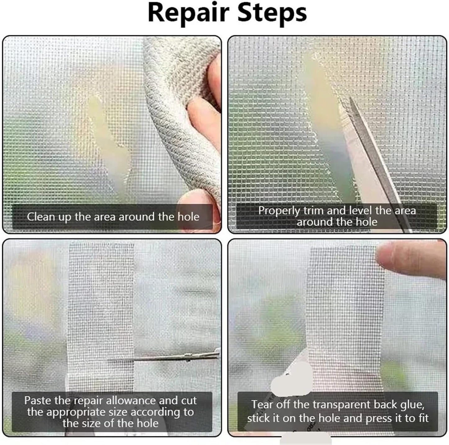Window Screen Repair Tape 2 Pcs Window Screen Tape Screen Repair Subsidy Door Curtain Hole Patch Repair Self-Adhesive Screen Tape(Gray)