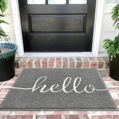 EARTHALL Door Mat Outside Inside Home Doormat, 30"x17.5", Durable Floor Mat Non Slip Mat Ultra Absorb Mud Easy Clean Front Doormat for Garage, Entryway, Patio, High Traffic Areas, Black