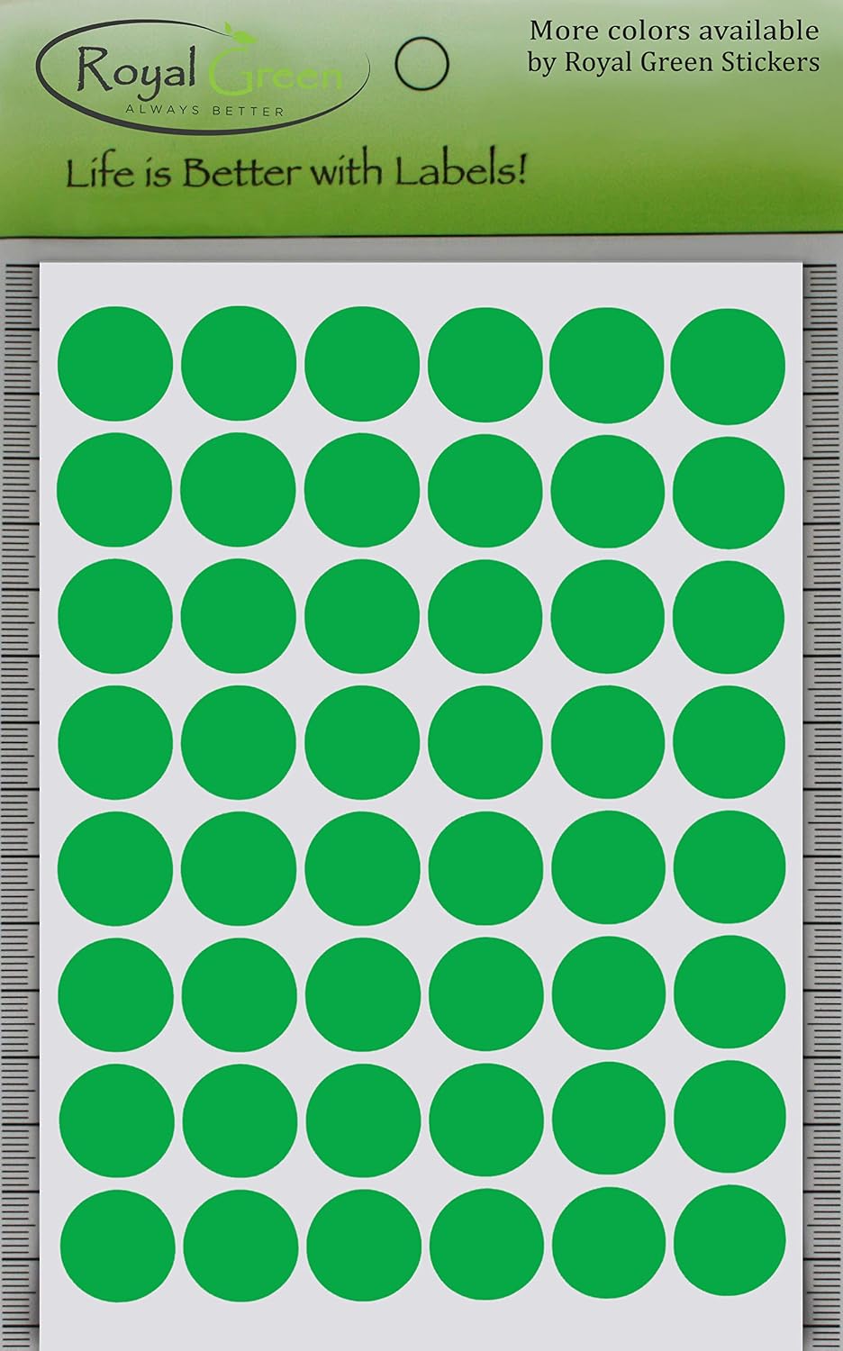 Royal Green Dot Sticker 11/16" Inch (17mm) Colored Labels in Purple - 2400 Pack - Colors B