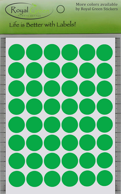 Royal Green Dot Sticker 11/16" Inch (17mm) Colored Labels in Purple - 2400 Pack - Colors B