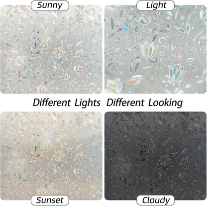 Frosted Window Privacy Film Static Cling, Removable Reusable Glass Sticker, Anti-UV Heat Blocking Decorative Window Film for Home Bathroom Bedroom with Installation Tools Frosted White 17x78inch
