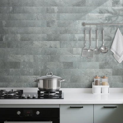 AULIGET 40-Piece Polished White Marble with Gold Peel and Stick Backsplash Wall Tiles, 3" x 12" PVC Faux Stone Stick on Tiles for Backsplash Kitchen, Bathroom, Laundry Room, Camper, Fireplace