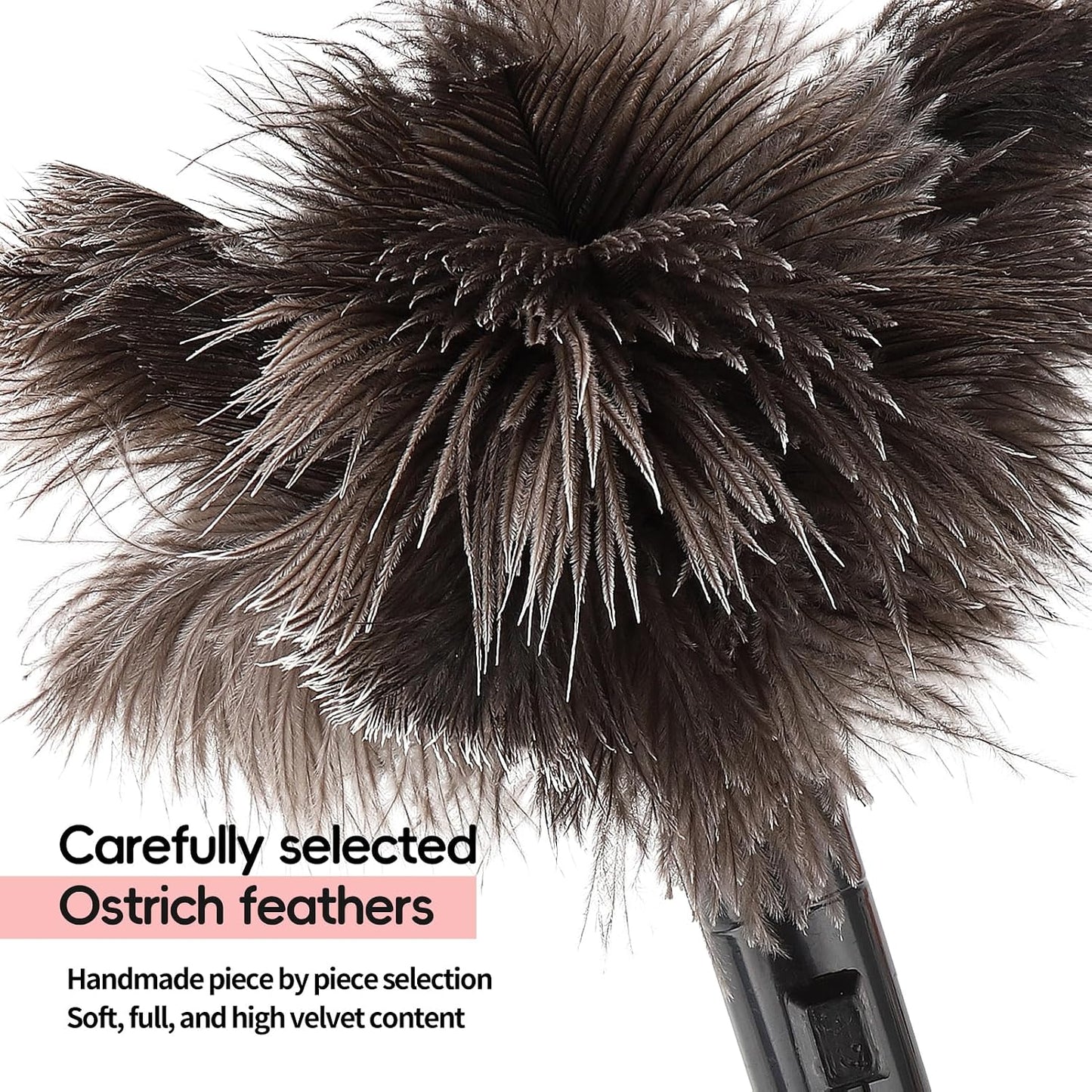 Extendable Cleaning Duster 94 Inch - Long Telescoping Ostrich Feather Dusters with Stainless Steel Extension Pole for High Ceiling Fan, High Ceilings,Roof Dusting