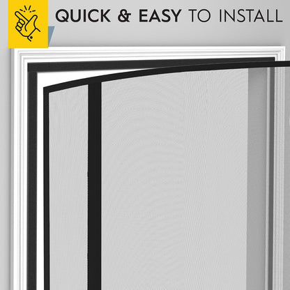 AUGO Heavy Duty Magnetic Screen Door – Fiberglass Pet Resistant Mesh, Self Sealing Hands Free Magnetic Closure, Tear Resistant Door Screen Keeps Bugs Out, Patent Pending Keep Open Feature – 38” x 83”